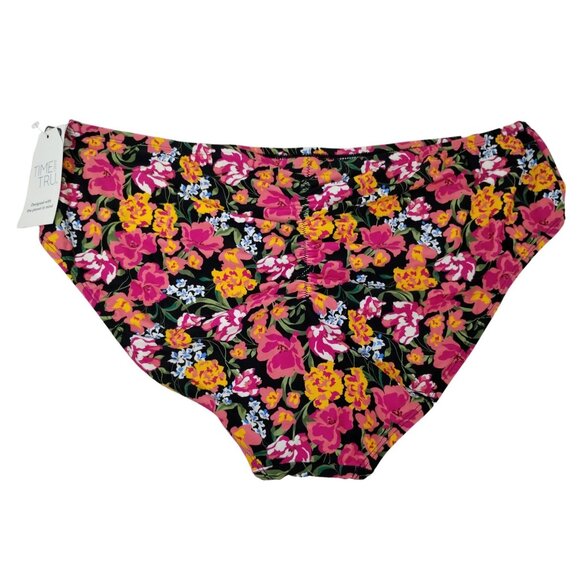 Time and Tru Womens 2XL Blooming Floral Mid Rise Ruched Back Bikini Bottom - Picture 5 of 5